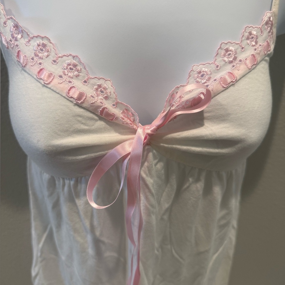 Victoria secret brand new without tag cotton White Lace bow  Nightgown - Picture 4 of 6
